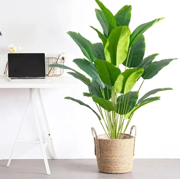 1pc Artificial Plants Large Tropical Palm Tree Fake Banana Plants Leaves Real