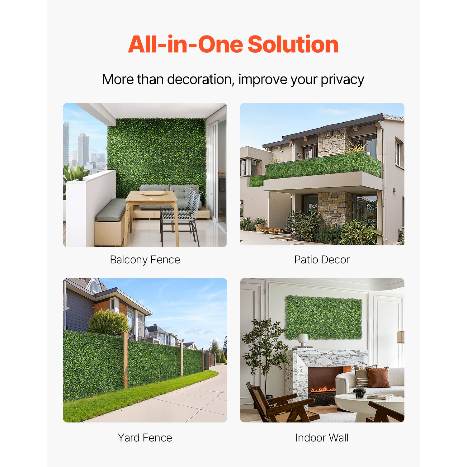 Uimoso 60×120″ Artificial Privacy Fence Grass Panel Boxwood Mat Wall Hedge Decor