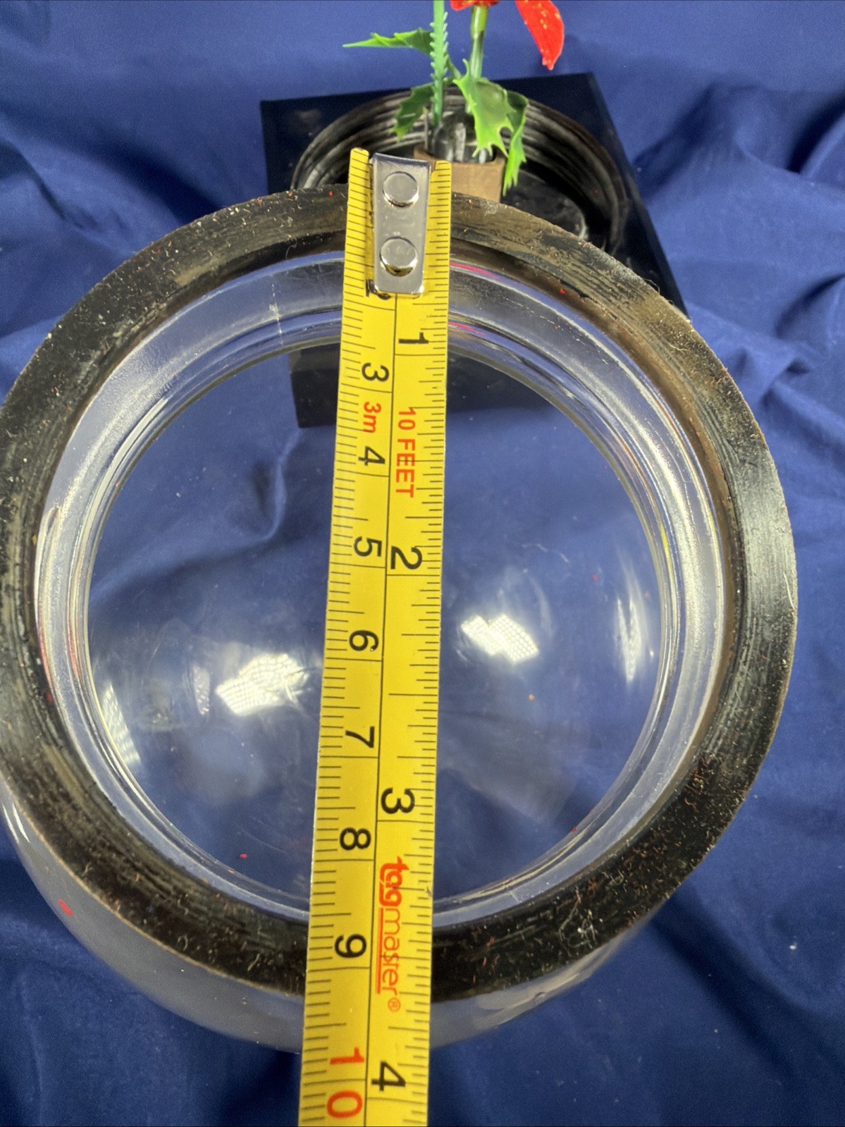 Vtg. Bowl O’ Beauty Screw on Glass Dome Ball Terrarium Globe Cloche Plastic Base