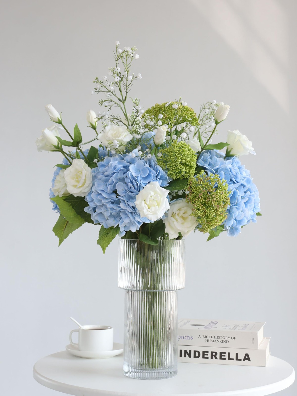 3PCS Long Stem Big Size Flowers Artificial Silk Hydrangea Lifelike Flowers Re…