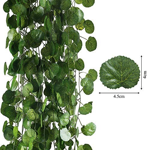 NEW 12 Pack 84 Ft Artificial Fake Hanging Vines Plant Silk Faux Green Leaf Home