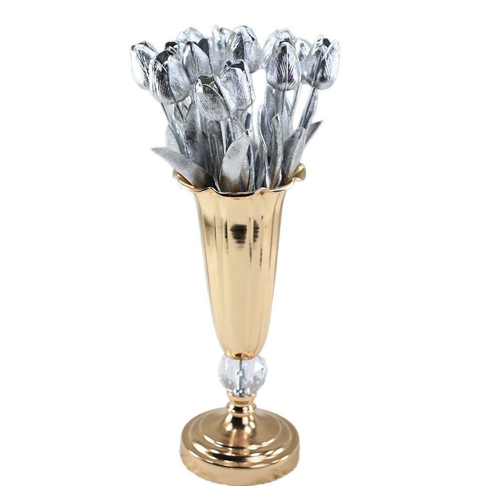 Luxury Look Artificial Tulips PU Plastic Iron Wire 34cm for Interior Decoration