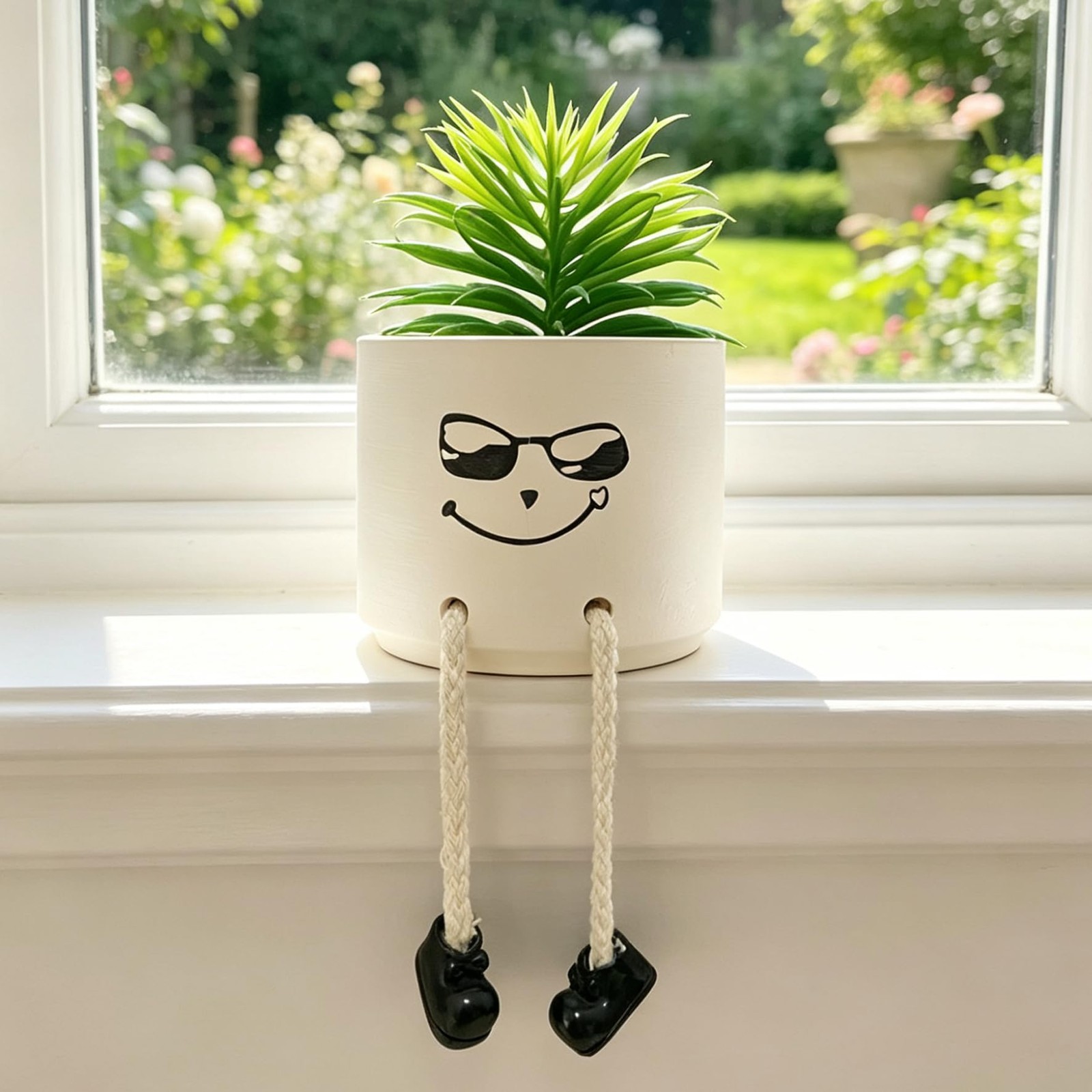 Small Fake Plants with Hanging Legs, Faux Succulents Office Decor, Fake Succu…