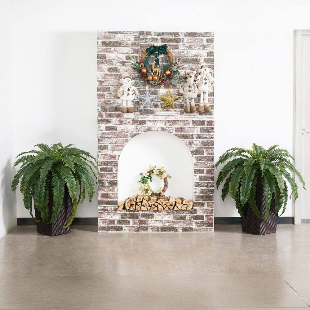 48 In. Artificial Boston Fern, Faux Silk Plant Fake Plants for Home Office Decor