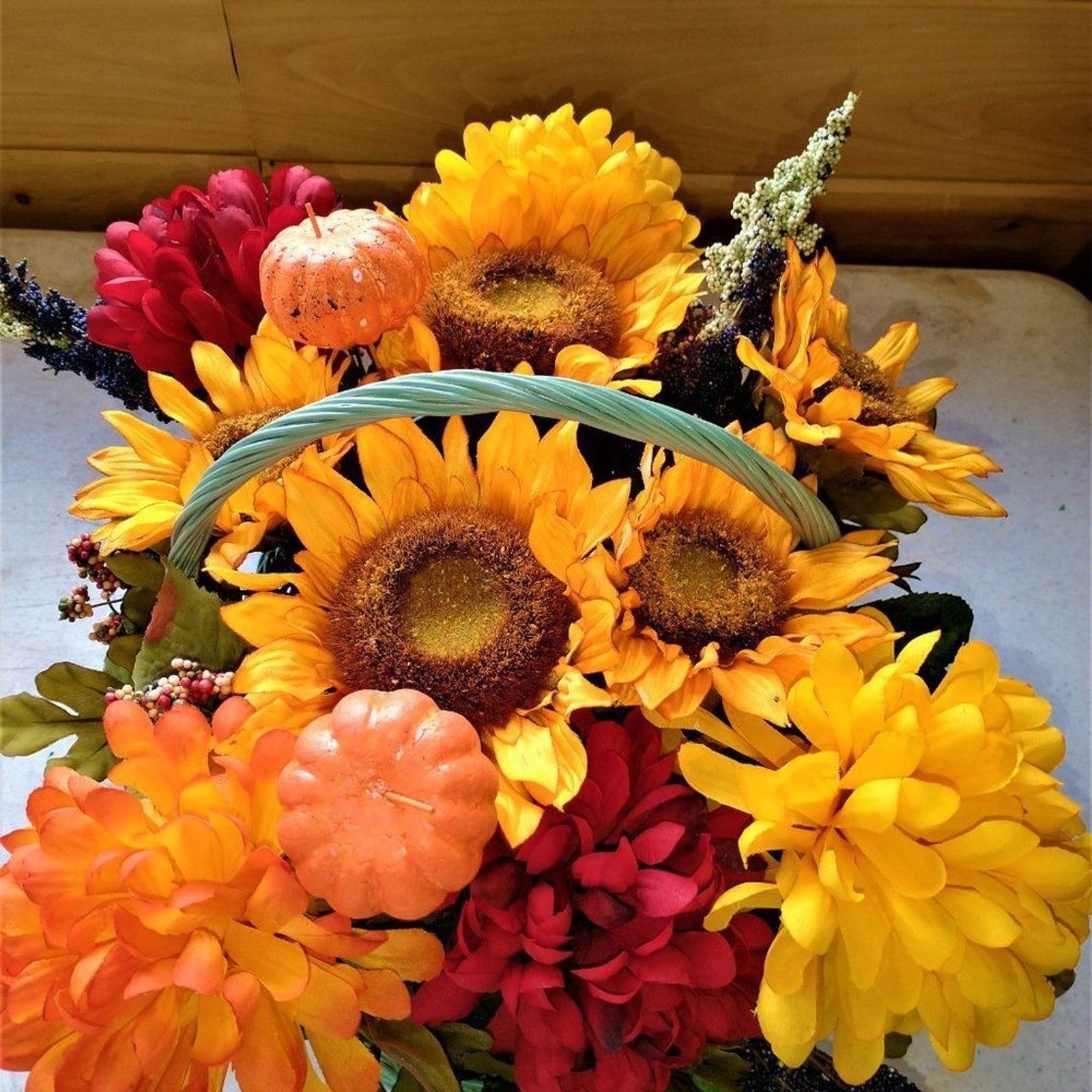 Hand Crafted Floral Centerpiece Fall Decoration Flower Table Arrangement