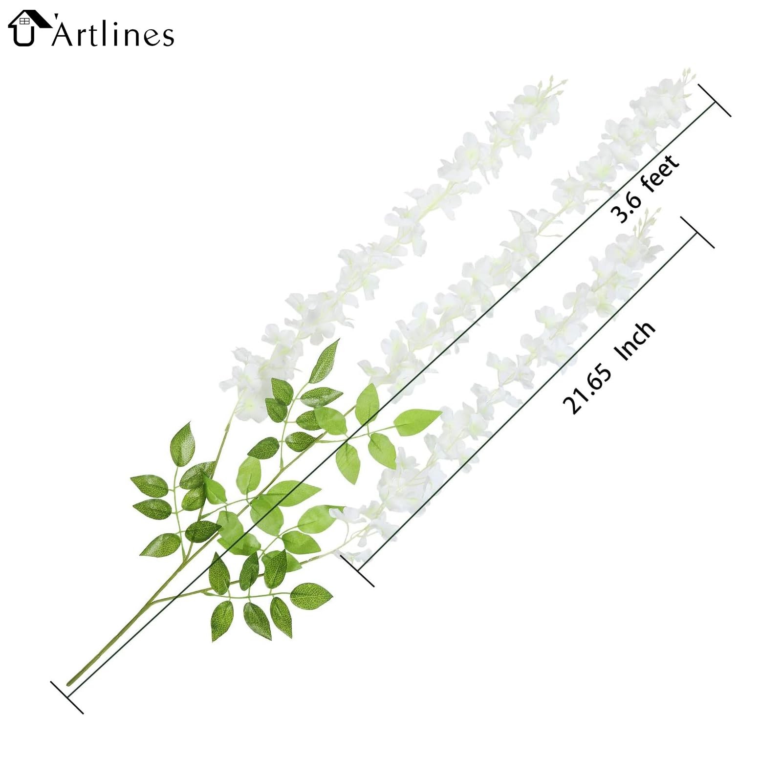 24 Pack (Total 86.4 Feet) Artificial Fake Wisteria Vine Rattan Hanging Garlan…