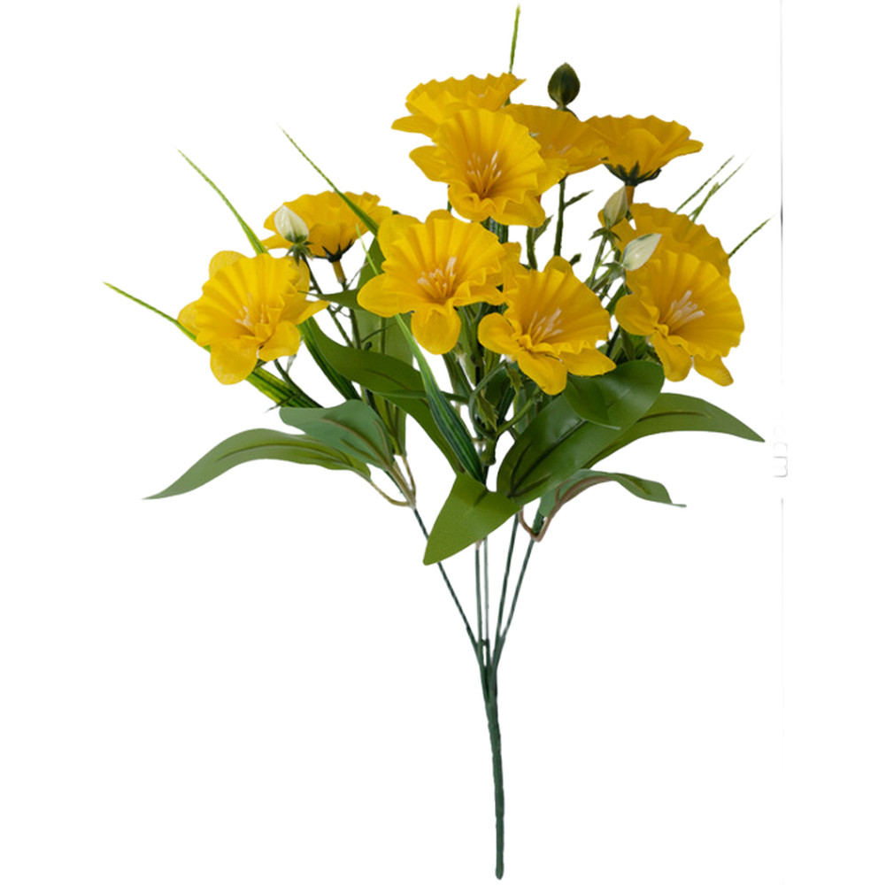 Artificial Narcissus Bouquet Yellow White Orange 36 cm for Daily Decor