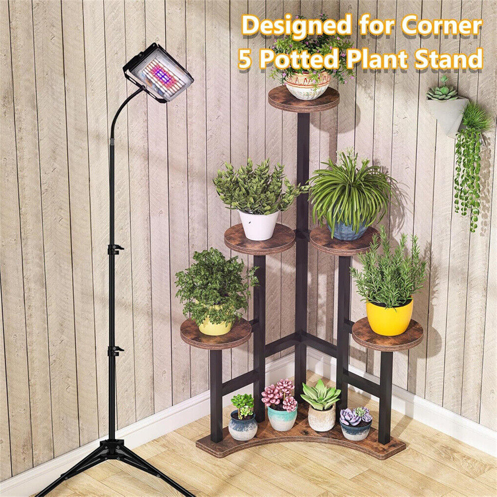 6 Tiers Corner Plant Shelf Flower Stand Tall Plant Shelves Organizer Rack Heavy