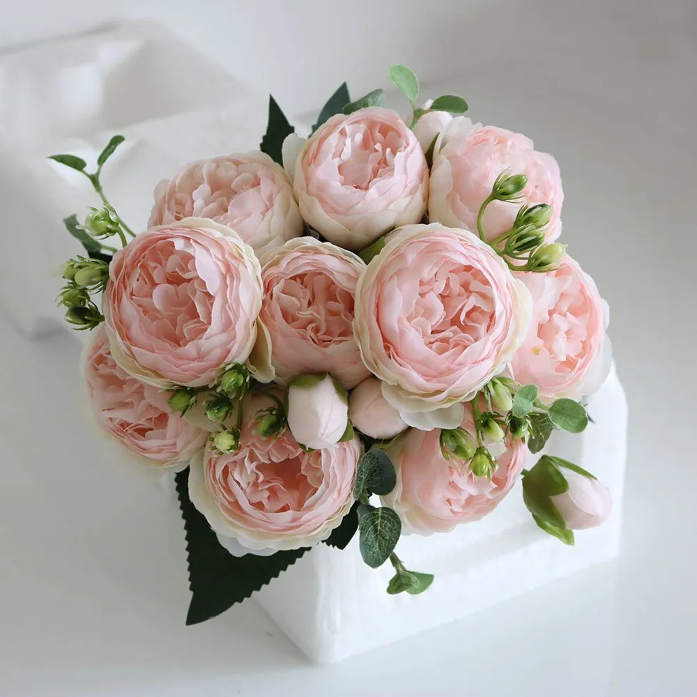 30CM Fake Roses Silk Peony Artificial Flowers Cheap New Year s Christmas