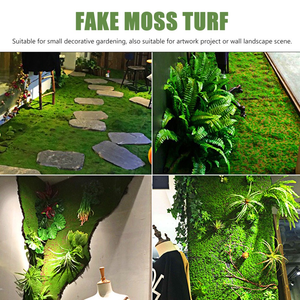 Artificial Moss Lawn Mat for Rustic Farmhouse Decor and Small Landscape Design
