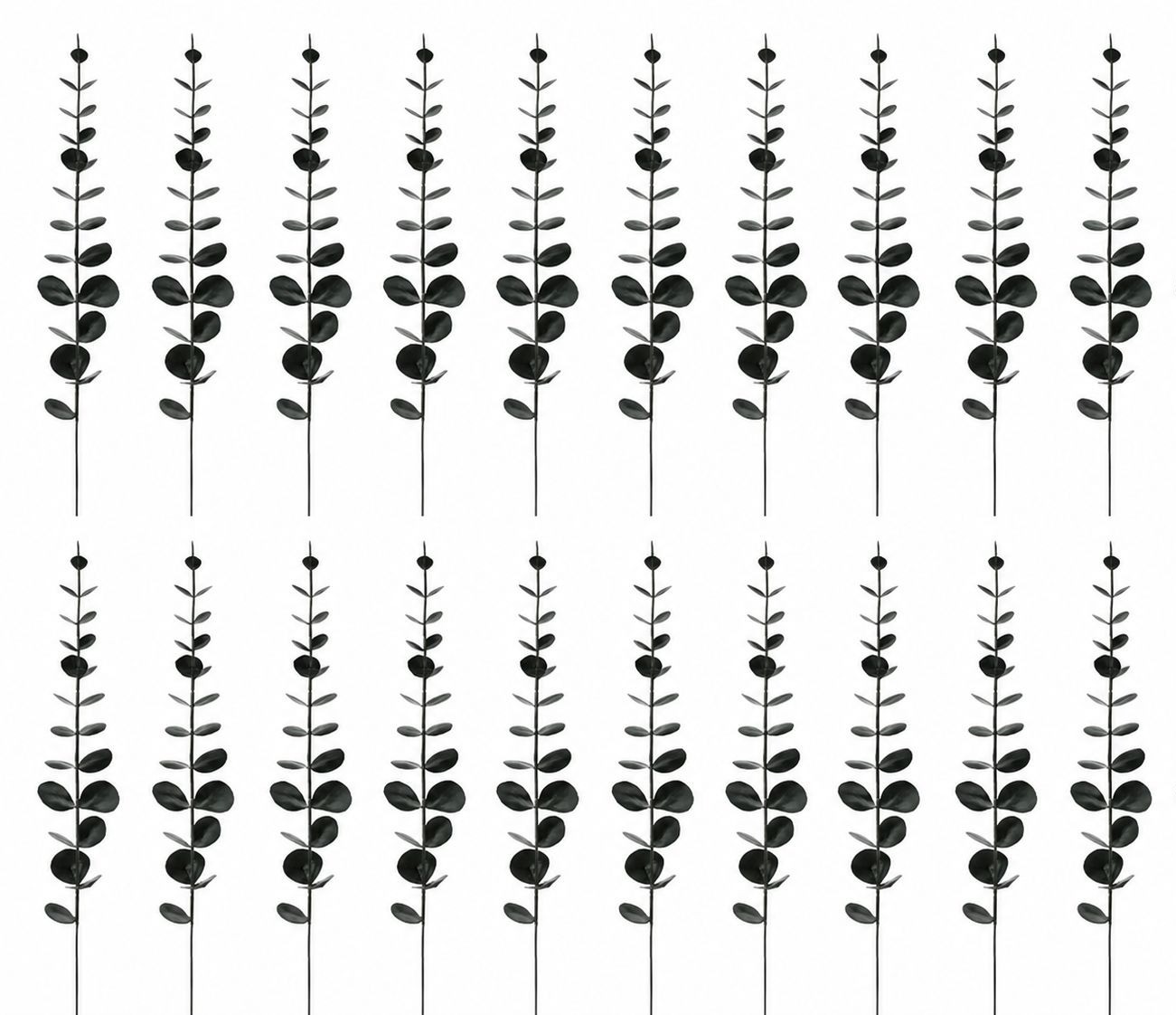 20 Black Eucalyptus Stems 14 Inch Faux Eucalyptus Picks Gothic Floral Stems Hall