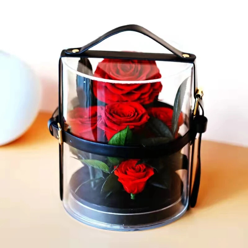 Eternal Red Rose in Secret Garden Acrylic Box – Preserved Flower Gift