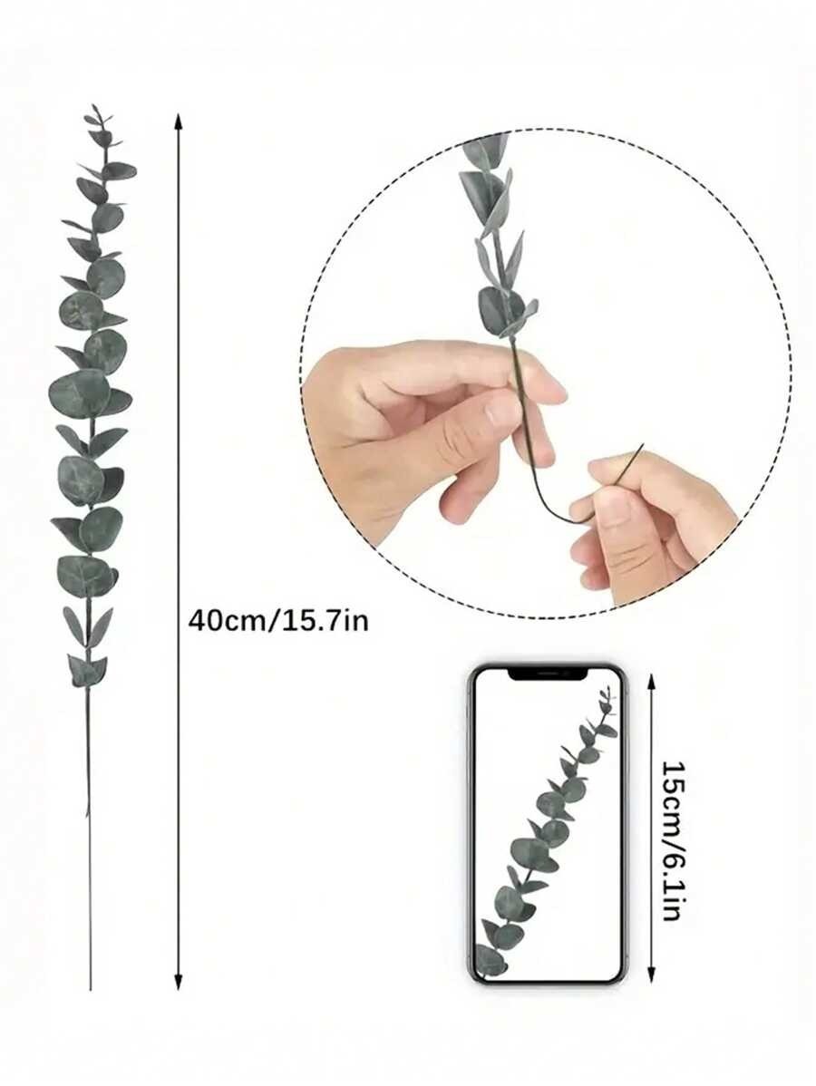 Artificial Eucalyptus Stems Faux Greenery Wedding Bouquet Home Decor Plant