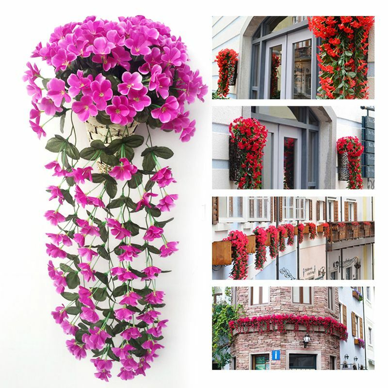 70cm Artificial Flower Lobelia Violet Hanging Wedding Garland Decor Silk