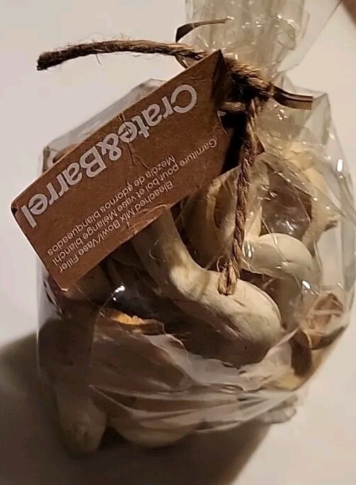 Crate & Barrel Bowl Vase Filler Neutral Colors Natural Materials Drift Wood NIB