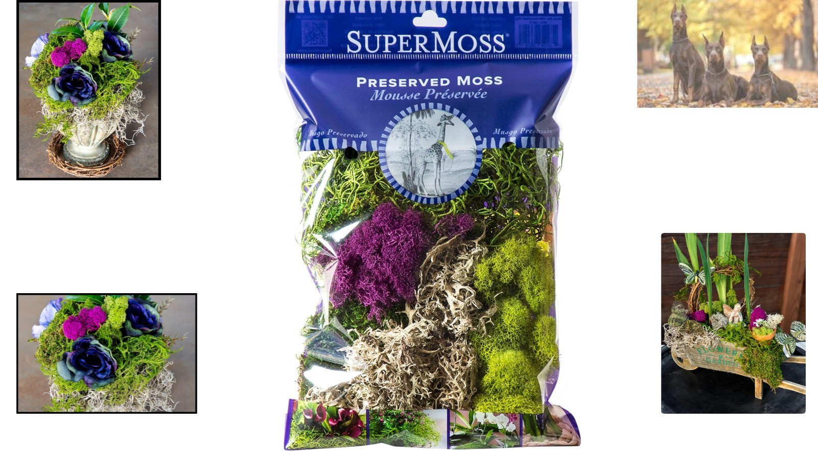 Eco-Friendly Multi-Color Artificial Moss for Potted Plants & Crafts, 120 cu.in.