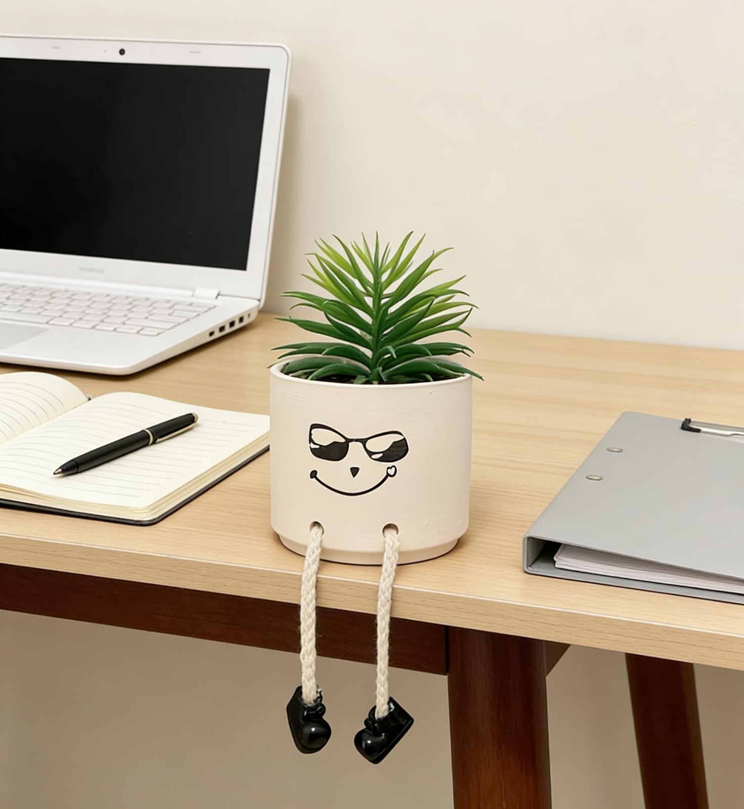 Small Fake Plants with Hanging Legs, Faux Succulents Office Decor, Fake Succu…