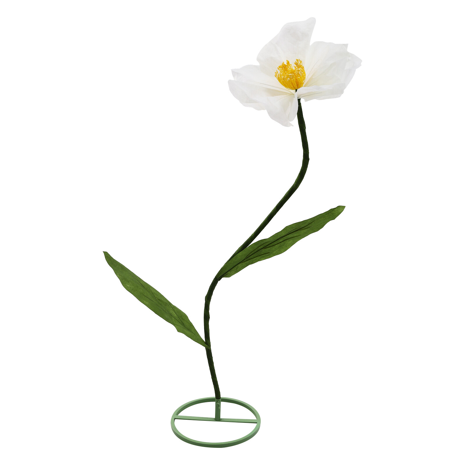 Set of 3 Artificial Flower Free Standing White Corn Poppy Decor Home Wedding