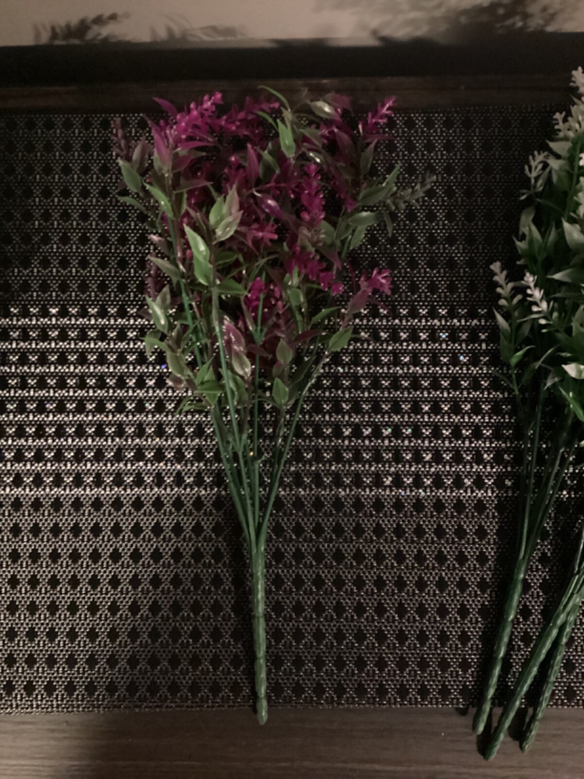 NEW SET OF 9 FLORAL ARRANGEMENT MAGENTA PURPLE WHITE (3 OF EACH) 13IN.
