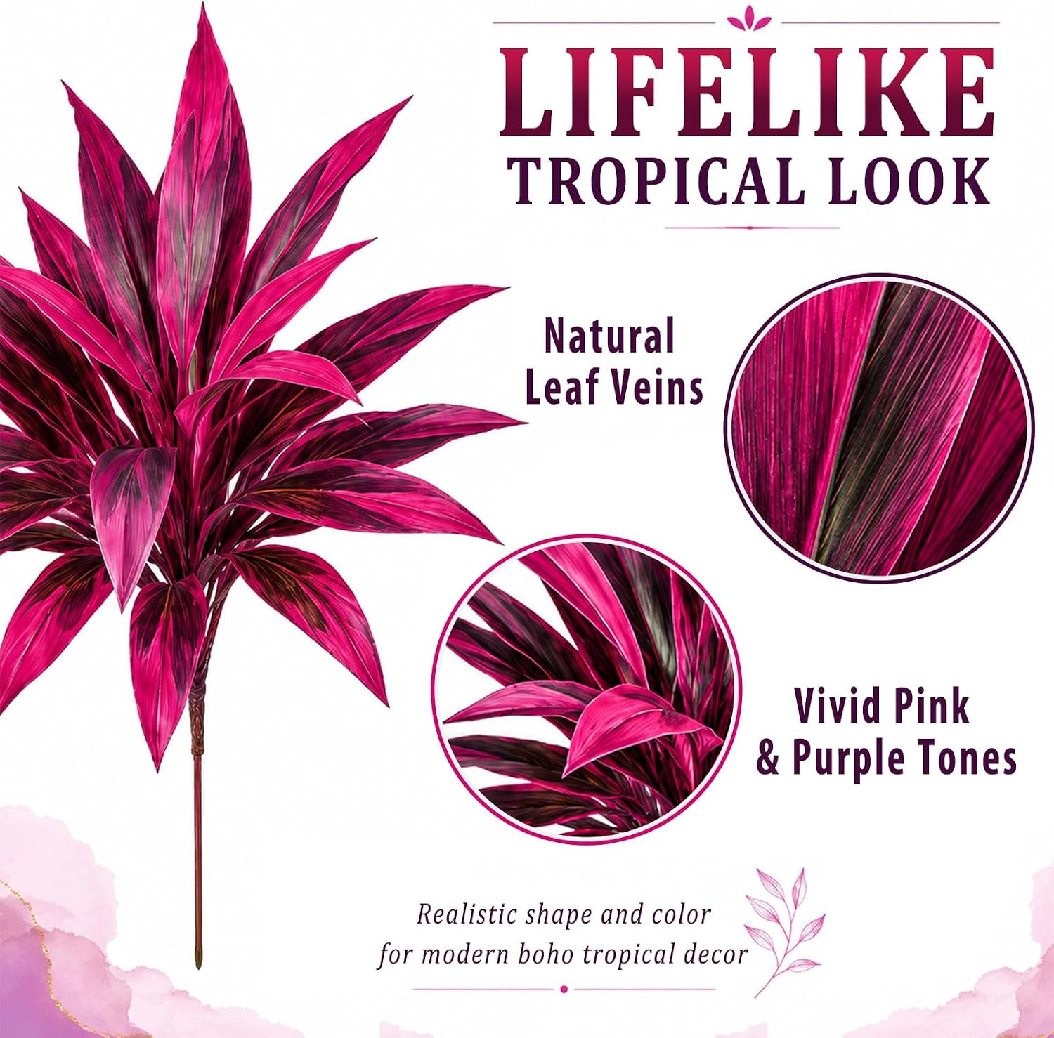 6 Pcs UV Resistant Faux Tropical Plants for Garden Patio Home Decor