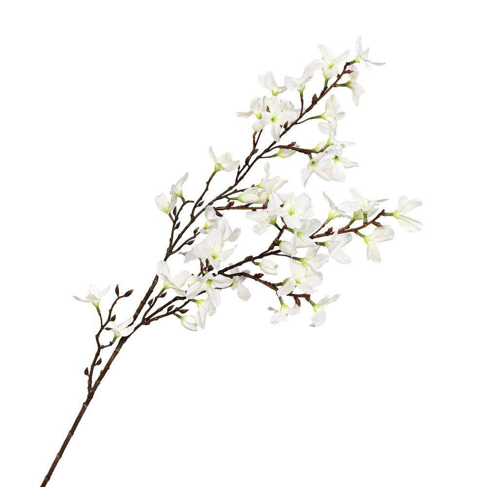 36 In. Deluxe Cream White Artificial Forsythia Flower Stem Spray (Set of 2)