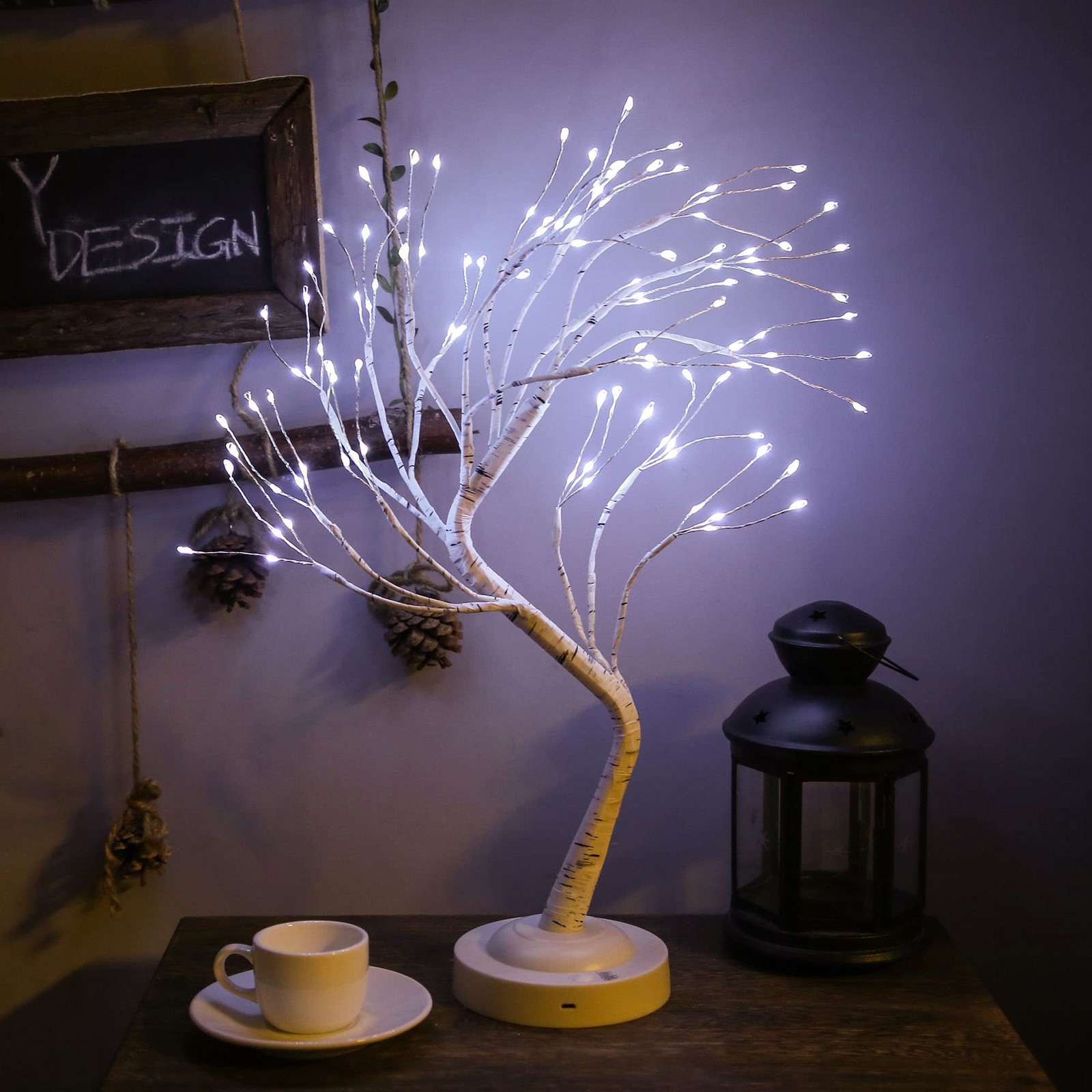 20” LED Birch Tree Light,108L Bonsai Tree Lamp,Fairy Light Tree with 8 Modes…