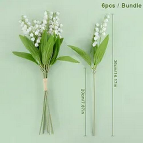 6pcs Artificial Bellflower Lily Flower Plant – Home And Wedding Bridal Ornament