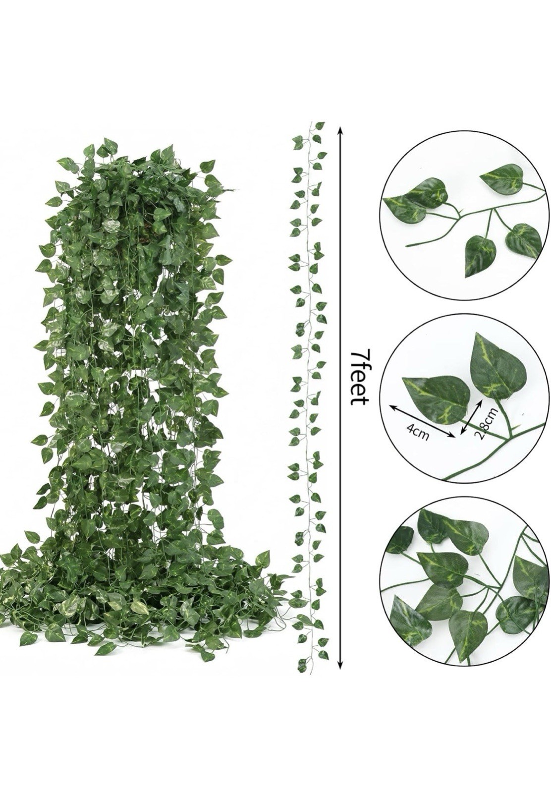 Set Of 2 24 Pack 173ft Artificial Ivy Greenery Garland Fake Vines Backdrop