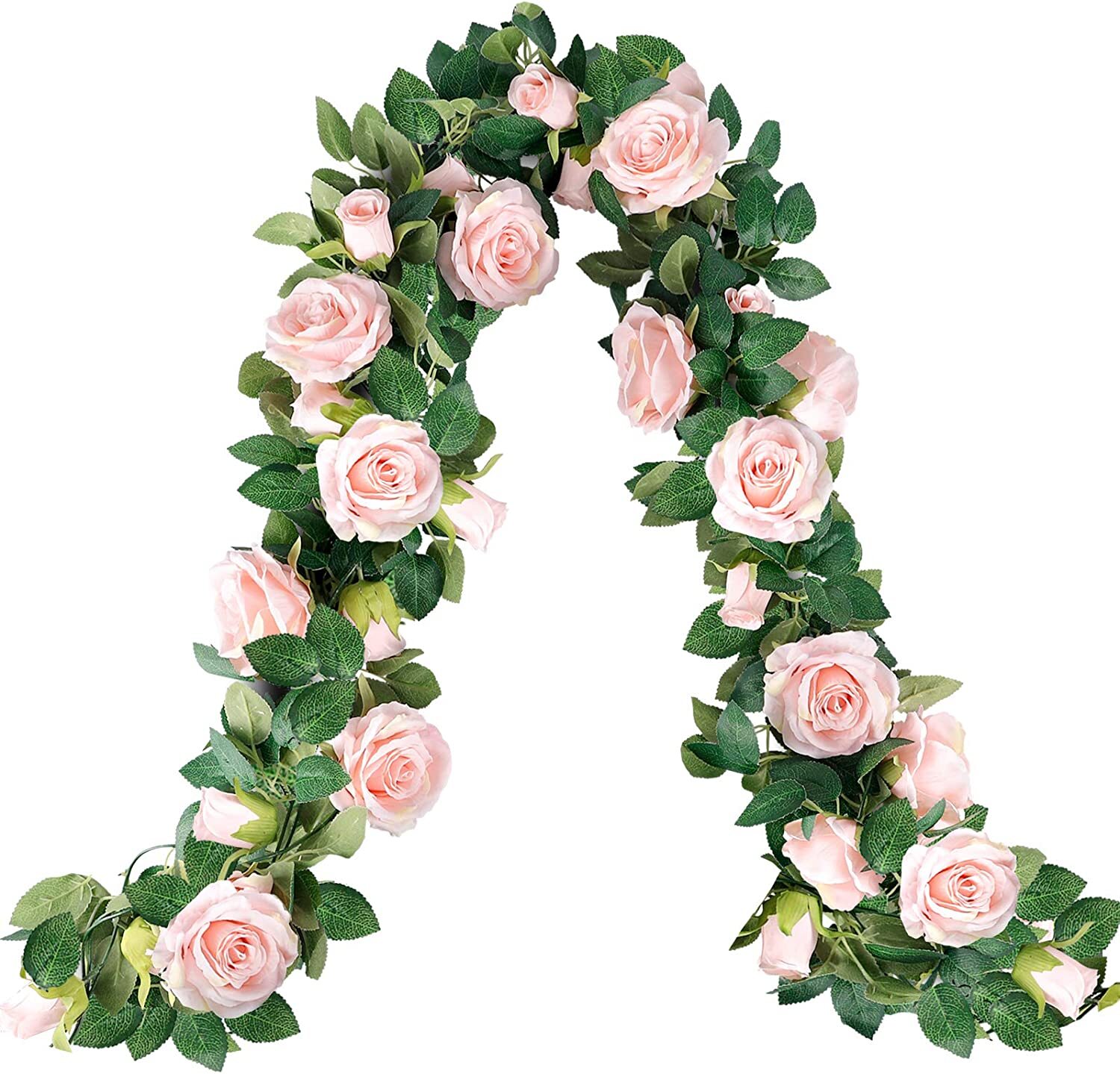 Artificial Silk Rose Leaf Garland Vine Ivy Flower String Wedding Home Decors USA