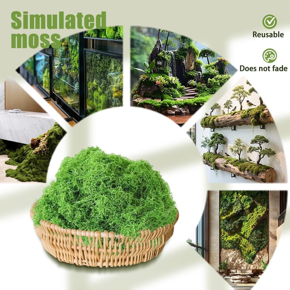 Fade Resistant Fake Moss for Crafts – 100g Versatile Decorative Greenery