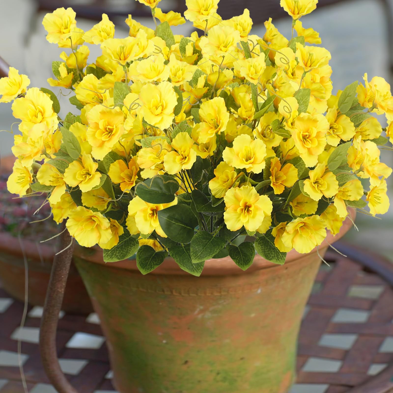 3 Pcs Artificial Flowers for Outdoors Hibiscus Spring Summer Decor Yellow Art…