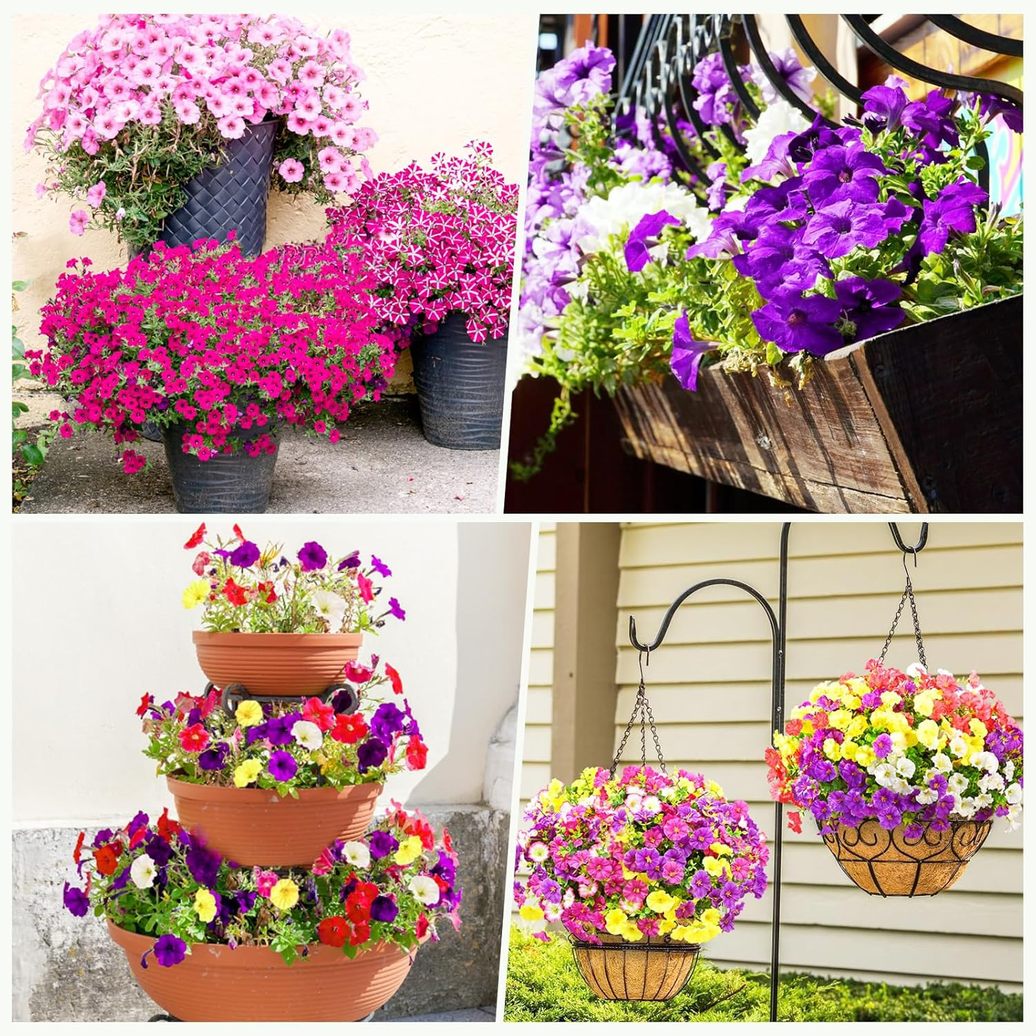 Artificial Flowers for Outdoors, 14 Bundles Fake Outdoor Flowers, UV Resistant A