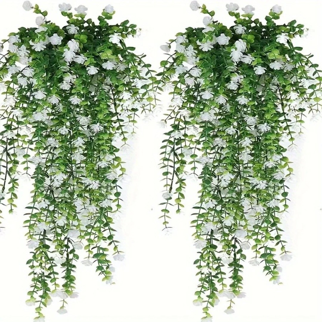 Artificial Hanging Plants 3 Pcs Faux Eucalyptus Vines Fake Outdoor UV Resistant