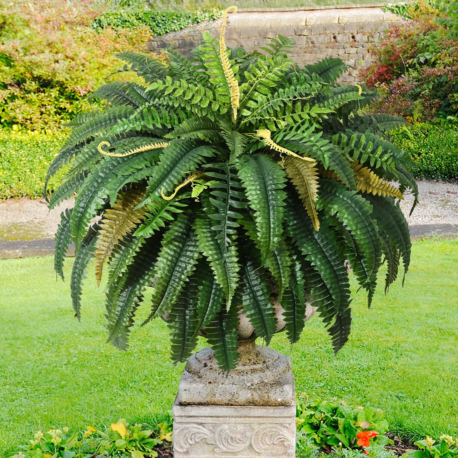 48 inch 88 Leaves XXL Large Fake Ferns Artificial Ferns for Outdoors Look Rea…