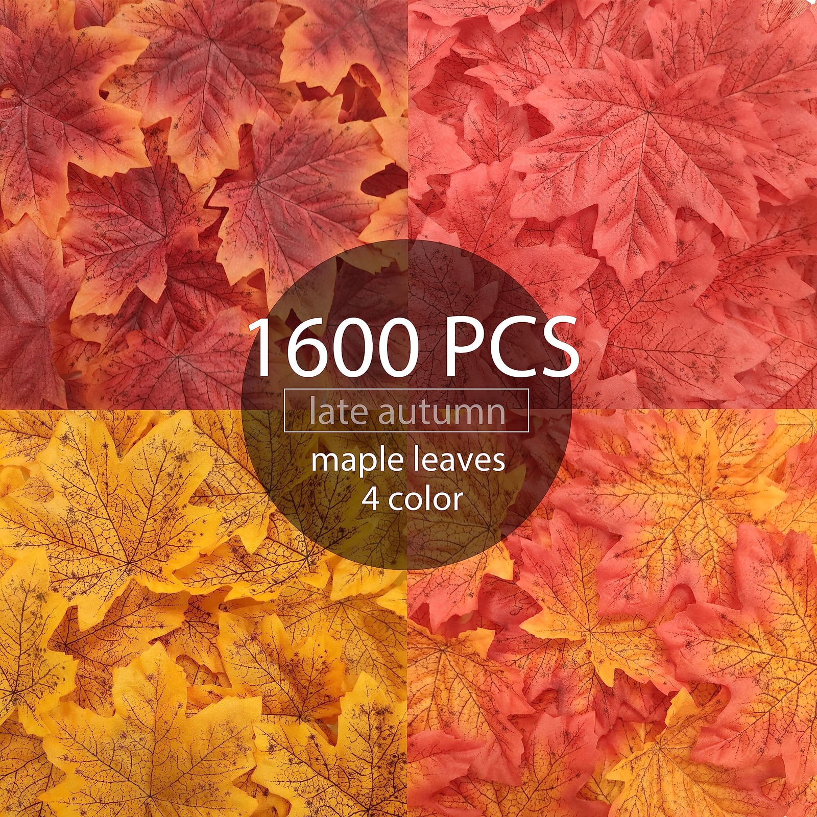 4.73”Artificial Fall Leaves for Decoration,1.6 LB Assorted Fall Blade Odorle…