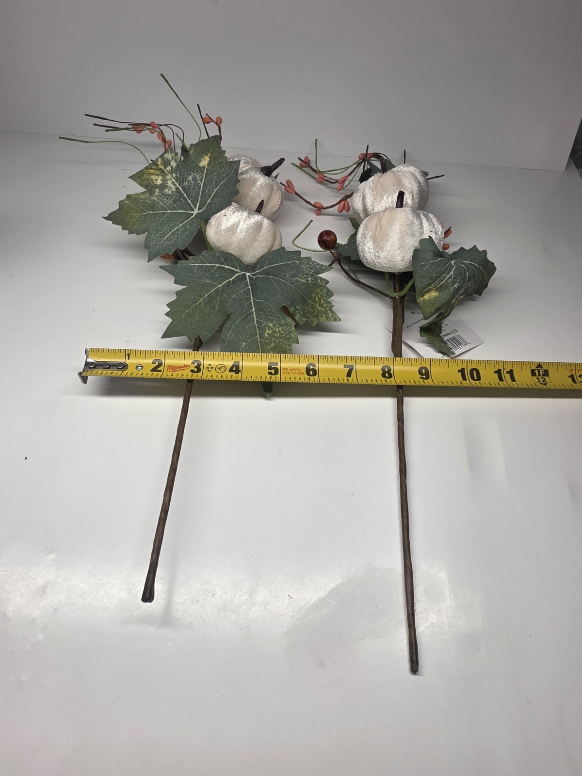 Artificial Fall Fabric Pumpkin Leaves Pick Bouquet Set Of 2