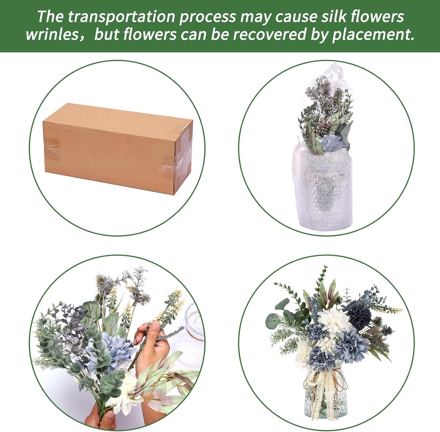 CEWOR Fake Flowers in Vase Artificial Flowers Arrangement in Vase Fake Floral