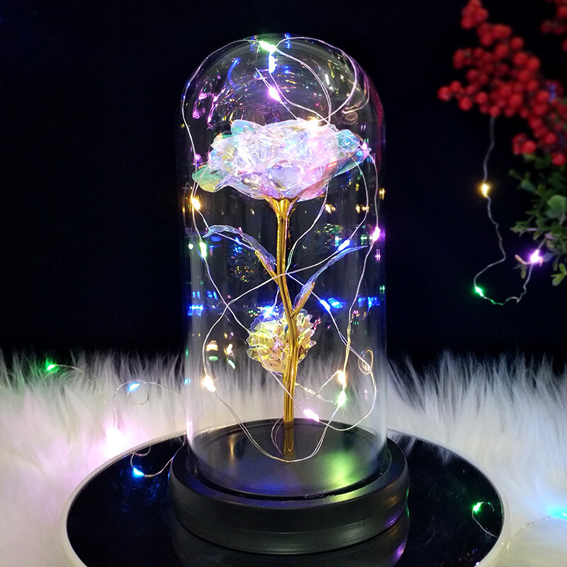 Rose Flower In Glass Gifts For Women Wife Her Valentine Girlfriend Birthday Gift