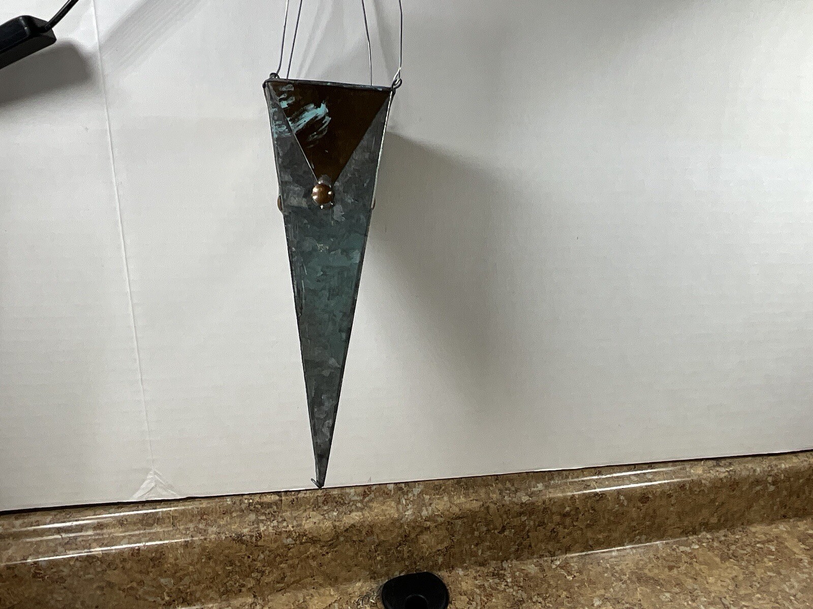 Hanging Planter Triangle Air Succulent Flower Container Metal & Wood Cross