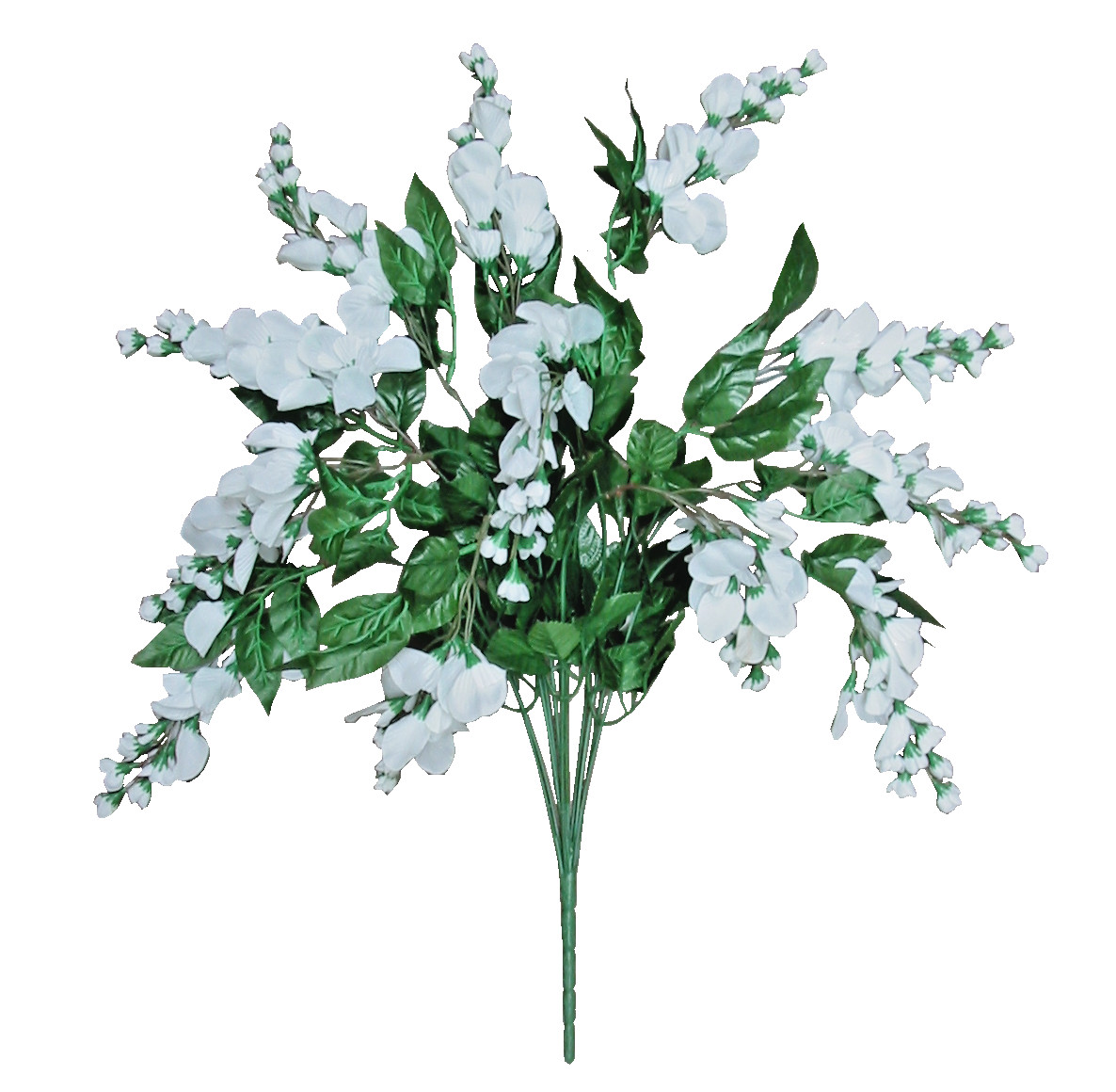 White Wisteria 24″ Bush 12-Stem Artificial Wedding Silk Flower Filler Home Decor