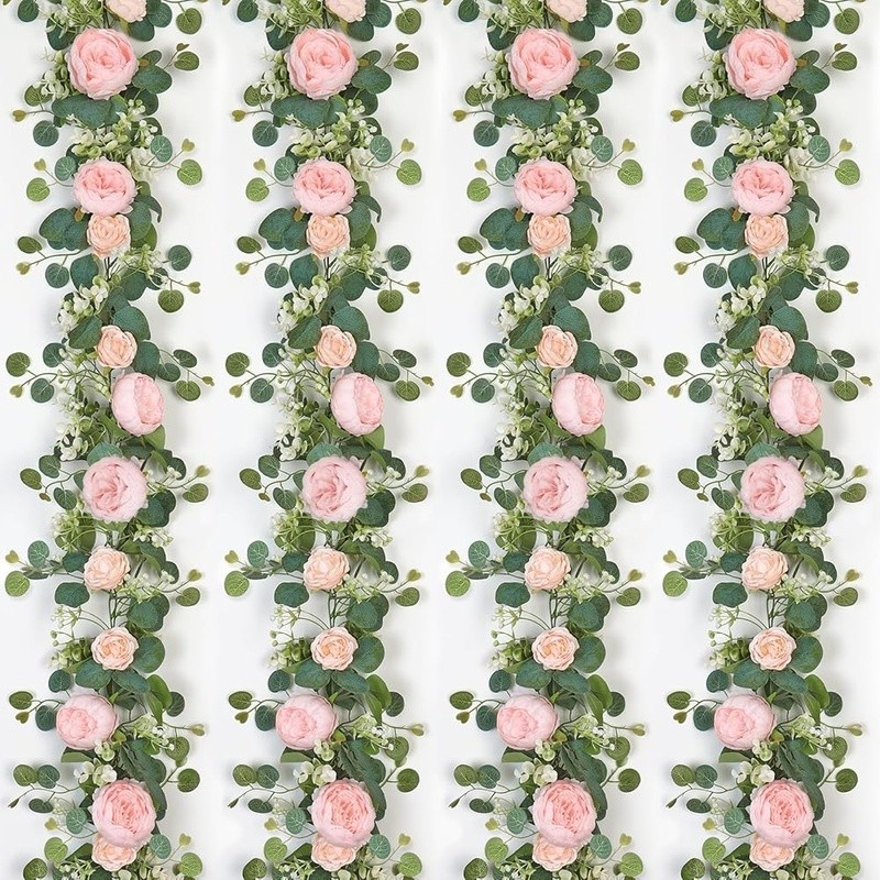 Vintage Artificial Peony Rose Garland Floral Decor Wedding Party Home Decoration
