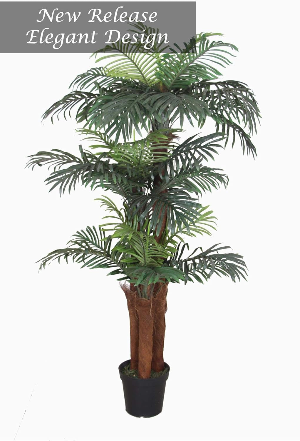 Vivid Green 6′ Tropical Palm Tree – UV Protected Silk Plant for Indoor/Outdoor