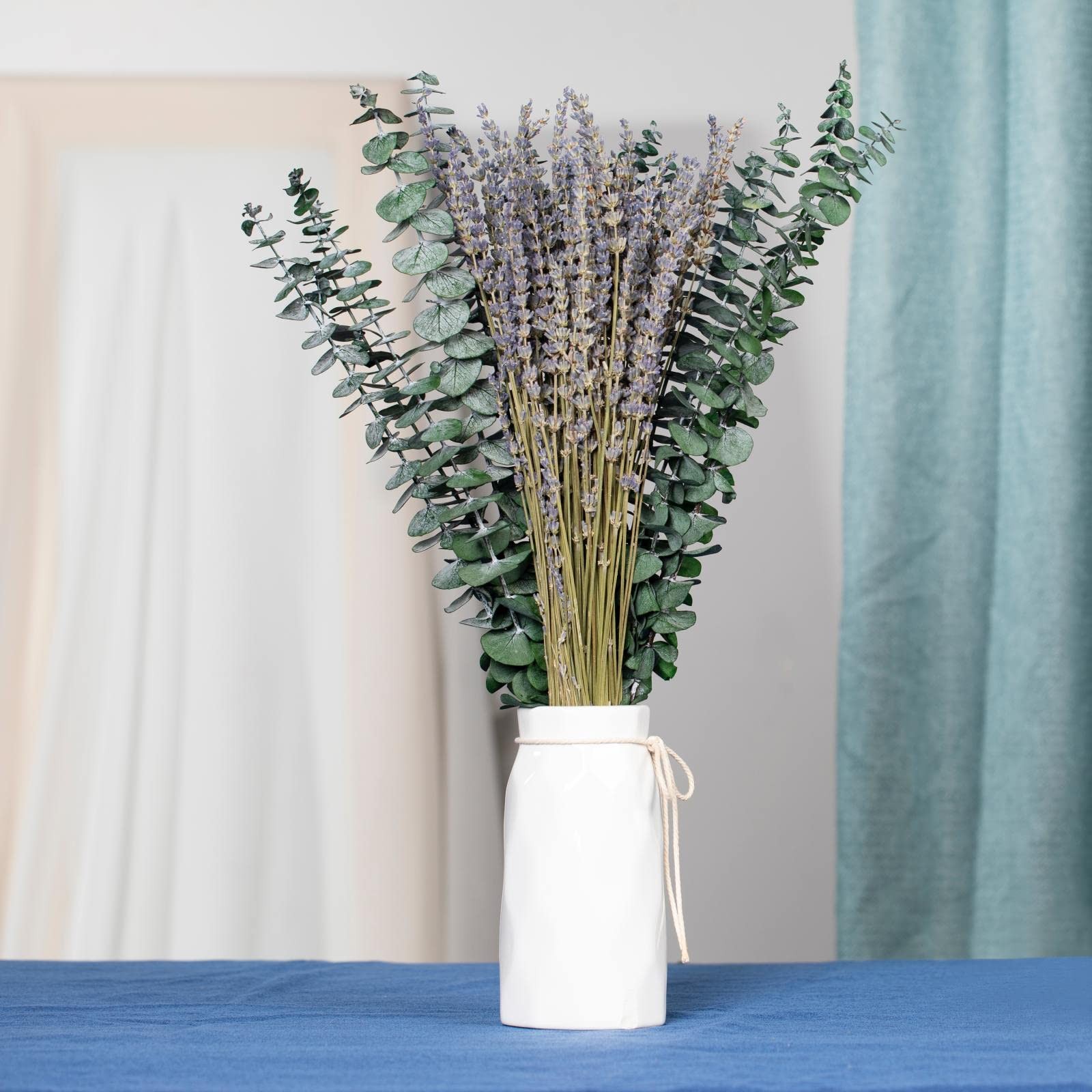 Mixed Dried Eucalyptus Stems with Lavender Flowers Bundle for Shower, 17” Na…