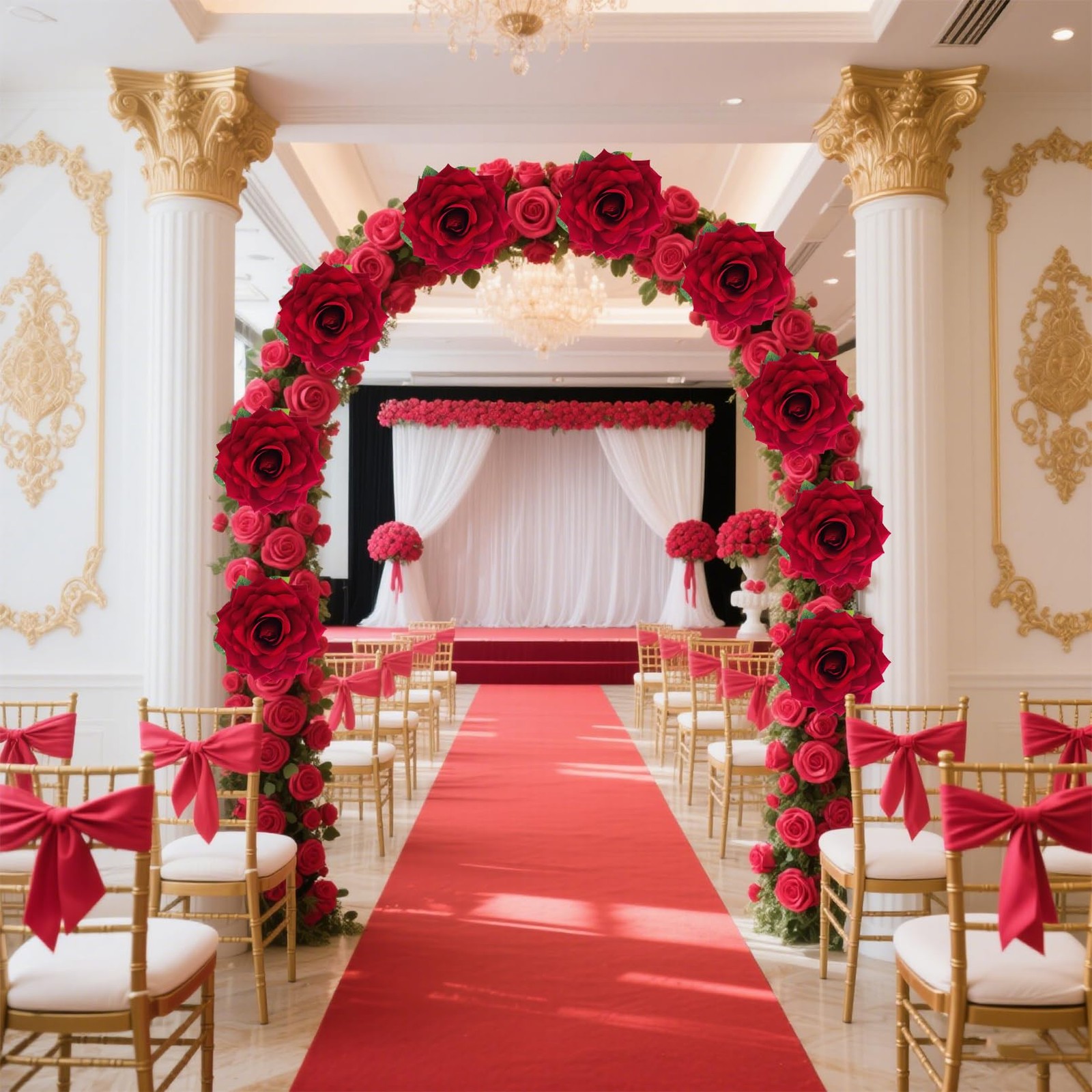 1PCS 45-inch Giant Red Rose for Decorative, Wedding Window Display Background…