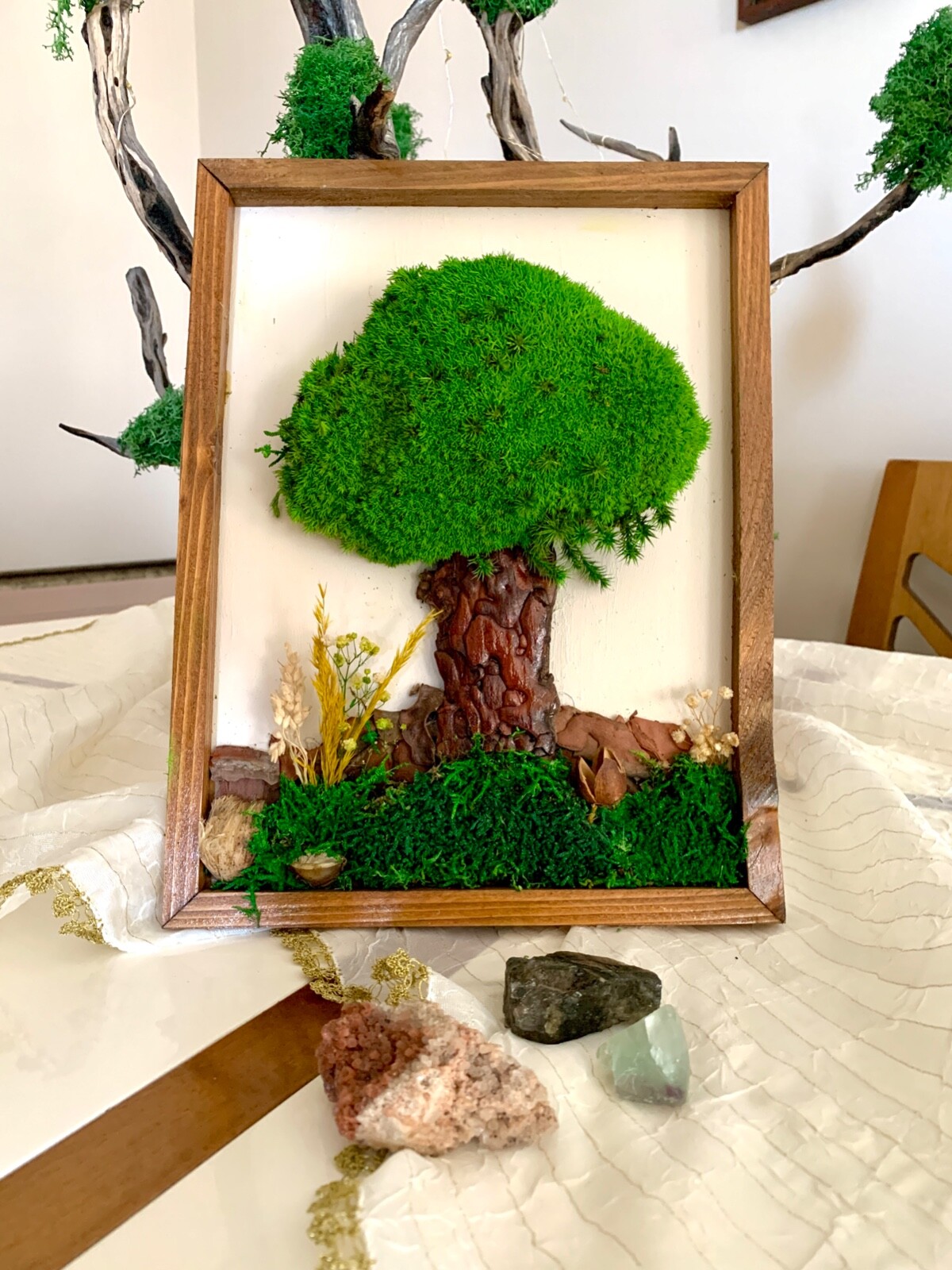 Preserved Tree Moss Wall Art, Handmade Home Decor, Nature Decor, Handmade Gift