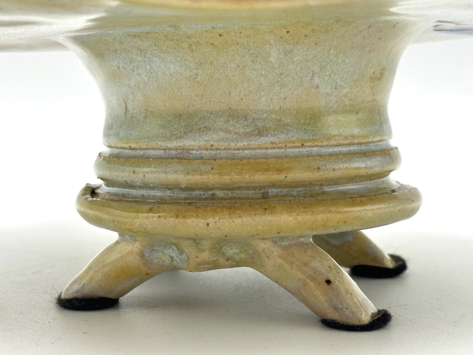 Flower Frog Studio Pottery, Footed Ikebana Neutrals Unique Decor, Signed J Hyder