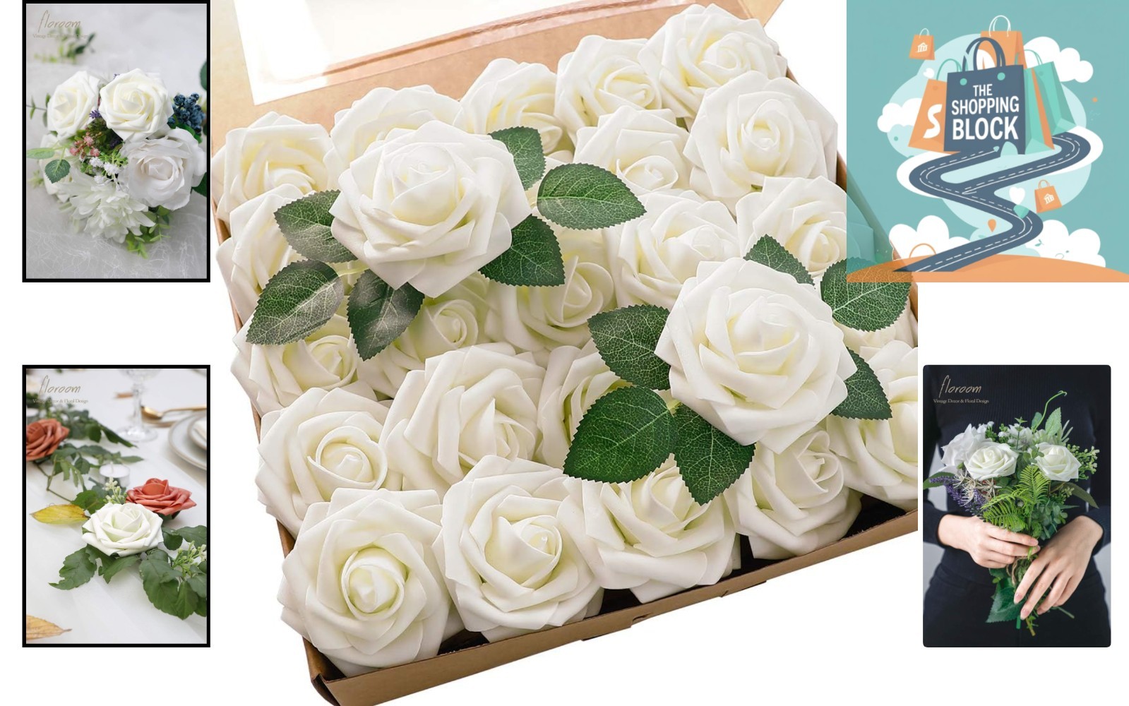 25pcs Ivory Artificial Foam Roses for Weddings & Decor, Flexible Stems