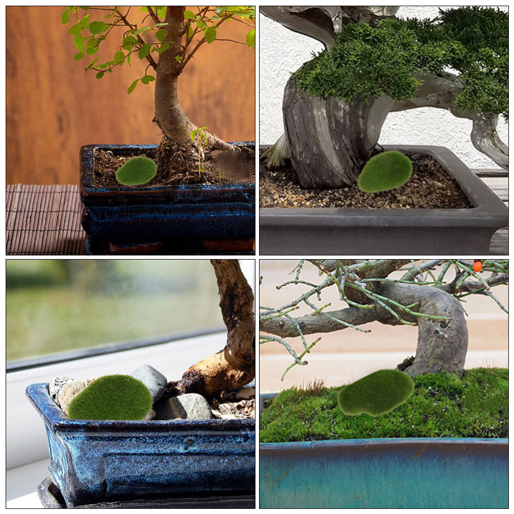 12PCS Artificial Mossy Stone Decor Landscaping Fake Stone Moss Rocks Adorn