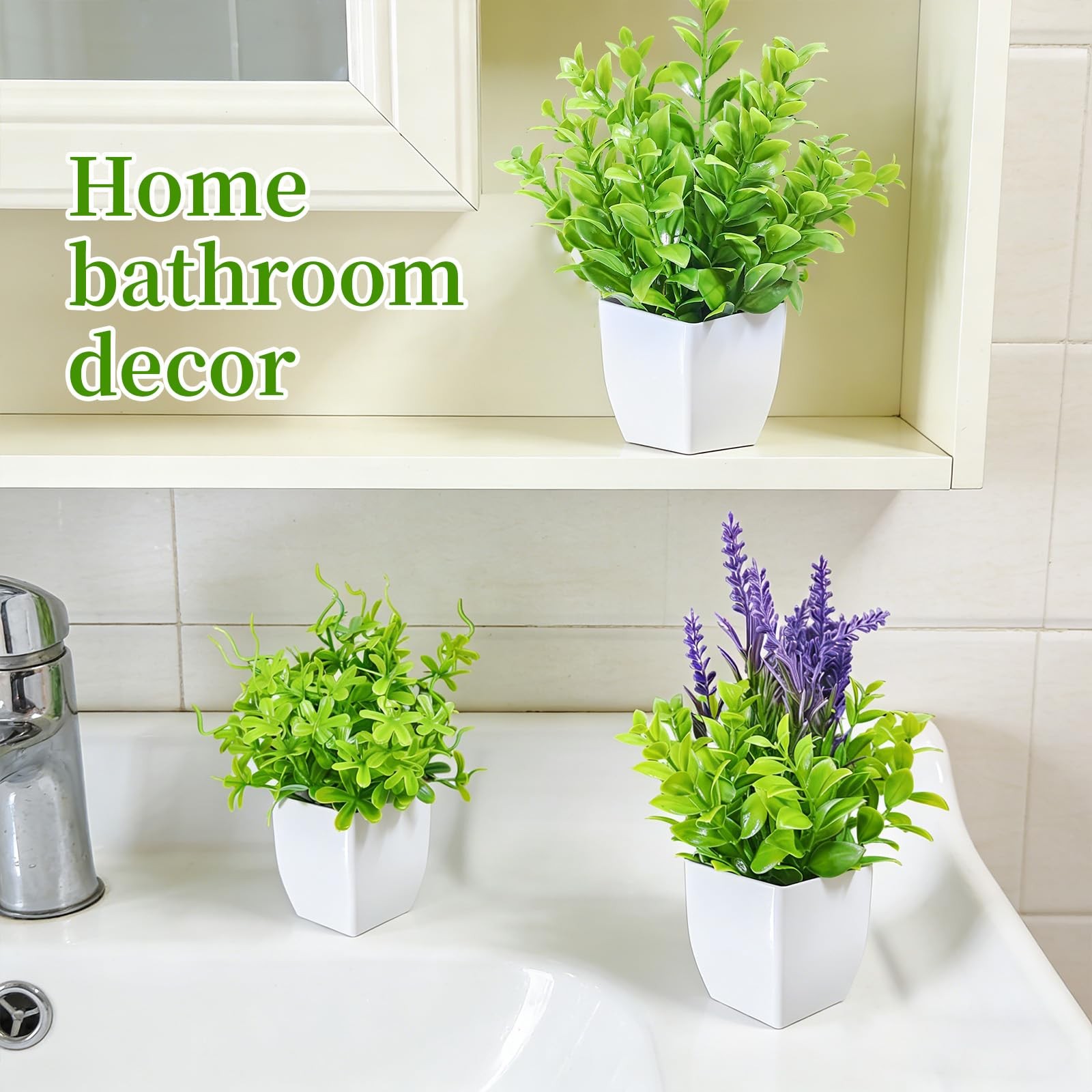 6 Pack Small Fake Plants in Pots Mini Artificial Indoor Plants for Bathroom, …