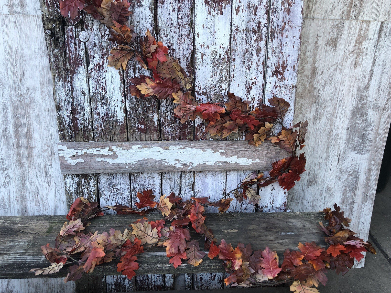 Brilliant Oak Fall Leaf Garland 18 FT Autumn Artificial Fall Leaves Wedding